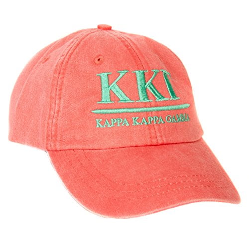 White Hat with Blue/Red Thread Baseball Hat S Kappa Kappa Gamma KKG